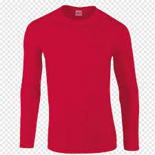 The image is png format and has been processed into transparent background by ps tool. Pakaian Kaos Lengan Panjang Gildan Activewear Desain Kaos Merah Kaos Mode Kaos Aktif Png Pngwing