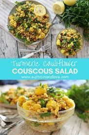 This Turmeric Cauliflower Couscous Salad Is A Delicious Fresh Bright And Healthy Summer S Clean Eating Side Dishes Clean Eating Salads Healthy Eating Recipes