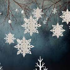 Set Of 12 Christmas Hanging 3d Snowflakes Christmas Etsy Christmas Snowflakes Decorations Hanging Ornaments Snowflake Decorations
