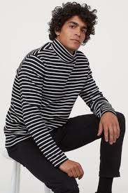 Black And White Striped Turtleneck Mens Striped Turtleneck Shirt Black White Striped Men H M Us Striped Shirt Tops Turtleneck Shirt Striped Turtleneck