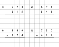 Three digit subtraction worksheet 2 item 5099 oright 2 t. Grid Subtraction Worksheets