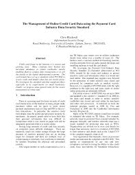 Credit card information protection laws. Pdf The Management Of Online Credit Card Data Using The Payment Card Industry Data Security Standard