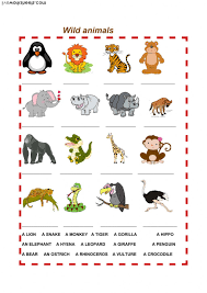 Wild Animals Worksheet