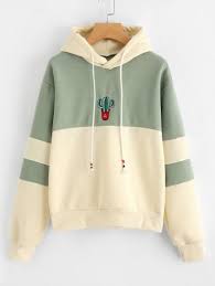 To find out about the contrast striped drawstring hooded sweatshirt at shein in, part of our latestsweatshirts ready to shop online today! Cactus Embroidered Color Block Hoodie Embroidered Hoodie Sweatshirts Hoodie Hoodies