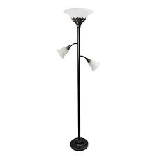 The features you want in a floor lamp make sure your new floor lamp is not only stylish, but also functional. 3 Light Restoration Floor Lamp With Scalloped Glass Shade Bronze Elegant Designs Target
