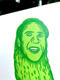 PICOLAS CAGE PRINT, Nicolas Cage, Pickle, Pickles, Pickle Art, Pickle  Print, Funny Print, Funny Art, Picolas Cage, Lincout, Block Print