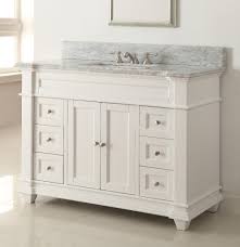 The sutton white marble 61 in. Adelina 49 Inch Bathroom Vanity White Finish Carrara Marble Top