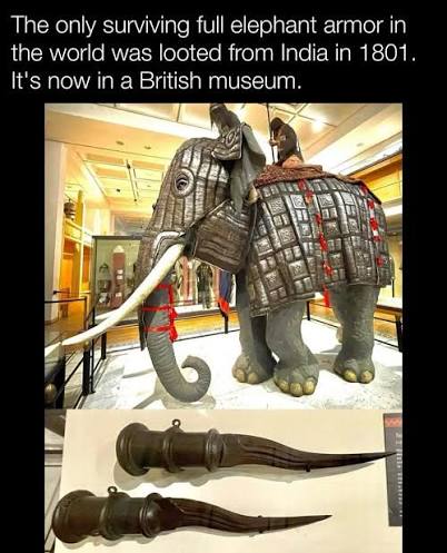 17th-century Mughal Indian elephant armor with Muslim and Hindu motifs