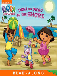 Dora Diego And Boots Love The Beach But Before They Head Out For A Day By The Shore Boots Wants To Look At Dora S Scrapbo Dora Diego Dora Dora The Explorer