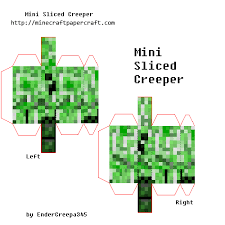 Papercraft Mini Sliced Creeper Mini Awkward Mobs Paper Crafts Minecraft Mini Figures Creepers
