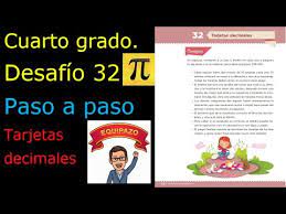 Catálogo de libros de educación básica. Cuarto Grado Desafio 32 Paso A Paso Tarjetas Decimales Youtube