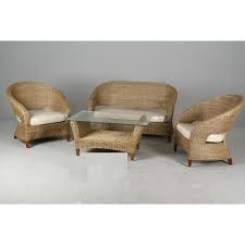 Le design de votre salon en rotin est un point clé. Ensemble Salon En Rotin 1 Canape 2 Fauteuils 1 Table Basse Cdiscount Maison