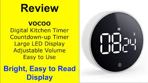 These digital kitchen timer hour help you keep track of time while doing a certain task or during production hours. Review Vocoo Digital Kitchen Timer Magnetic Countdown Or Up Large Led Display Volume Adjustable Youtube