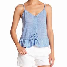 Socialite New Blue Womens Size Medium M Striped Cinched