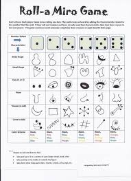 Miro Dice Game When The Children Finished I Had Them Play This Game So Others Had More Time To Complete The Art Lessons For Kids Art Worksheets Art Classroom