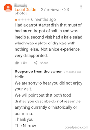 30 Of The Funniest Restaurant Comebacks To Negative Reviews Bored Panda