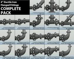 Pipes Pack 4in Ductile Iron Flanged Fittings Complete Collection Industrial 3d Models Ductile Iron 3d Model Iron