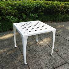 Rubberwood solids and chinese walnut veneers on metal base. Willow Garden Side Table White Metal Lazy Susan