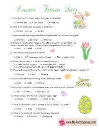 Think you know a lot about halloween? Free Printable Easter Trivia Quiz