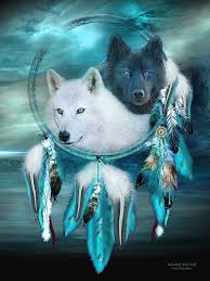 Maybe you would like to learn more about one of these? Dream Catcher White Wolf Black Wolf Mixed Media By Carol Cavalaris
