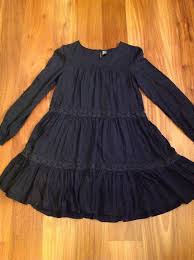 Zara Kids Girls Black Cotton Tiered Long Sleeve Dress Size 13 14 164cm Zara Dressyholidaywedding Fall Dressy Zara Kids Girls Zara Kids