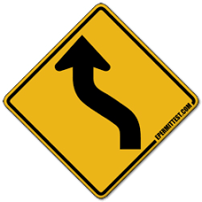 The road ahead curves first in one direction and then back in the other direction advises you are approaching a section of highway where the opposing flow of traffic are separated by a median island. Set Of Curves Left To Right Warning Road Signs