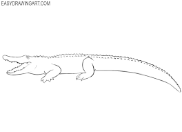 Printable cartoon alligator coloring page. How To Draw A Crocodile Easy Drawing Art