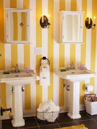Bathroom Jpg Image Yellow Bathrooms Striped Wallpaper Bathroom Bathroom Colors