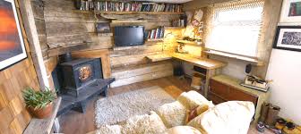 Zambon shares these interior design tips for small cabins and cottages she suggests that cabin owners avoid going for trendy materials that can go out of vogue quickly. Old Head Cabin Interior Living 2 Big Man Tiny Homes