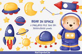 Check spelling or type a new query. Cute Bear In Space Clipart Bundle Grafik Von Nattapohncha Creative Fabrica
