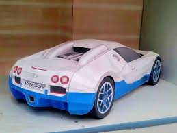 Bugatti Veyron Diy Papercraft Model Built By Bhuvan Raheja Of India Get And Build Yours At Http Visualspicer Com Creative Playground Paper Models Paper Car