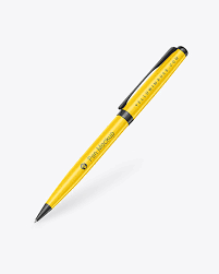 Pen mockup with a plain background. Matte Pen Mockup In Stationery Mockups On Yellow Images Object Mockups