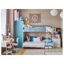 Mirror the ladder on the other side of the bed. Vitval White Light Grey Bunk Bed Frame 90x200 Cm Ikea