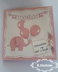 Einladungskarte Taufe Elefant Einladungskarten Taufe Grusskarten Handgefertigt Einladung Taufe