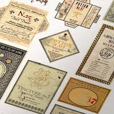This collection of labels is for you to apply to your own bottles. Professor Slughorn S Potion Labels Print Harry Potter Graphic Art Prints By Minalima