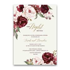 Fall Wedding Invitations Burgundy Wine Gold Blush Floral Floral Wedding Invitations Wedding Rehearsal Dinner Invitations Fall Wedding Invitations