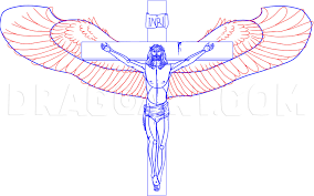 Learn how to draw a cross with wings. How To Draw Jesus On The Cross Step By Step Drawing Guide By Dawn Dragoart Com