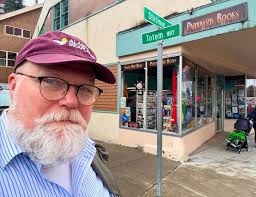 Terrific day at Parnassus Books in Ketchikan. A great view from my hotel  room while I get some writing done.