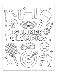 Olympic Summer Games Coloring Page: Free PDF Download