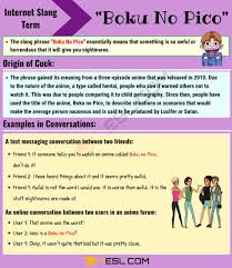 Boku No Pico Meaning What Does This Interesting Slang Term Mean 7 E S L In 2020 Slang Phrases Meant To Be Boku No Pico