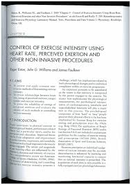 Pdf Control Of Exercise Intensity Using Heart Rate