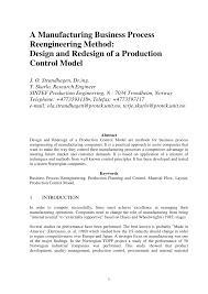 Pdf A Manufacturing Business Process Reengineering Method Design And Redesign Of A Production Control Model