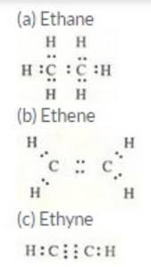 Write The Electron Dot Structures For I Ethane Ii Ethene And Iii Ethyne