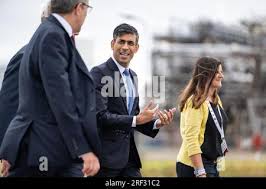 left to right) Kerry O'Neill Plant Manager, Simon Roddy Shell Senior Vice  President, Prime Minister Rishi Sunak and Alister Jack Secretary of State  for Scotland during a visit to Shell St Fergus