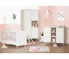 Lit bébé à barreaux blanc et bois 120x60 tipee + tiroir de lit + commode bébé 3 tiroirs tipee + dispositif à langer + armoire bébé 2 portes 2 tiroirs tipee. Lit Bebe 120x60 Happy Sauthon