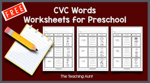 free cvc words worksheets for preschool the teaching aunt