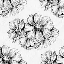 Awesome wallpaper could you make a version with black background? Seamless Pattern Black And White Flower Background Drawing Stock Photo Picture And Royalty Free Image Image 45215122