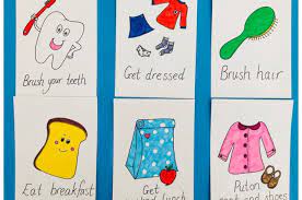Verbs with pictures for kids. Morning Routine Chart For Kids Diy Crafts