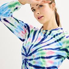 Juniors' IVORY ELLA Heritage Tie-Dye Long Sleeve Tee