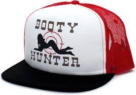 Booty Hunter Flat Bill Unisex-Adult One-Size Trucker Hat Cap  Black/Red/White at Amazon Men's Clothing store